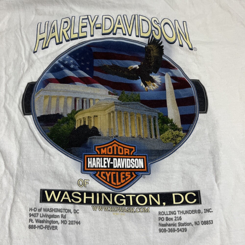 Vintage Harley Davidson T Shirt Washington DC Pow Mia Vietnam Rolling Thunder